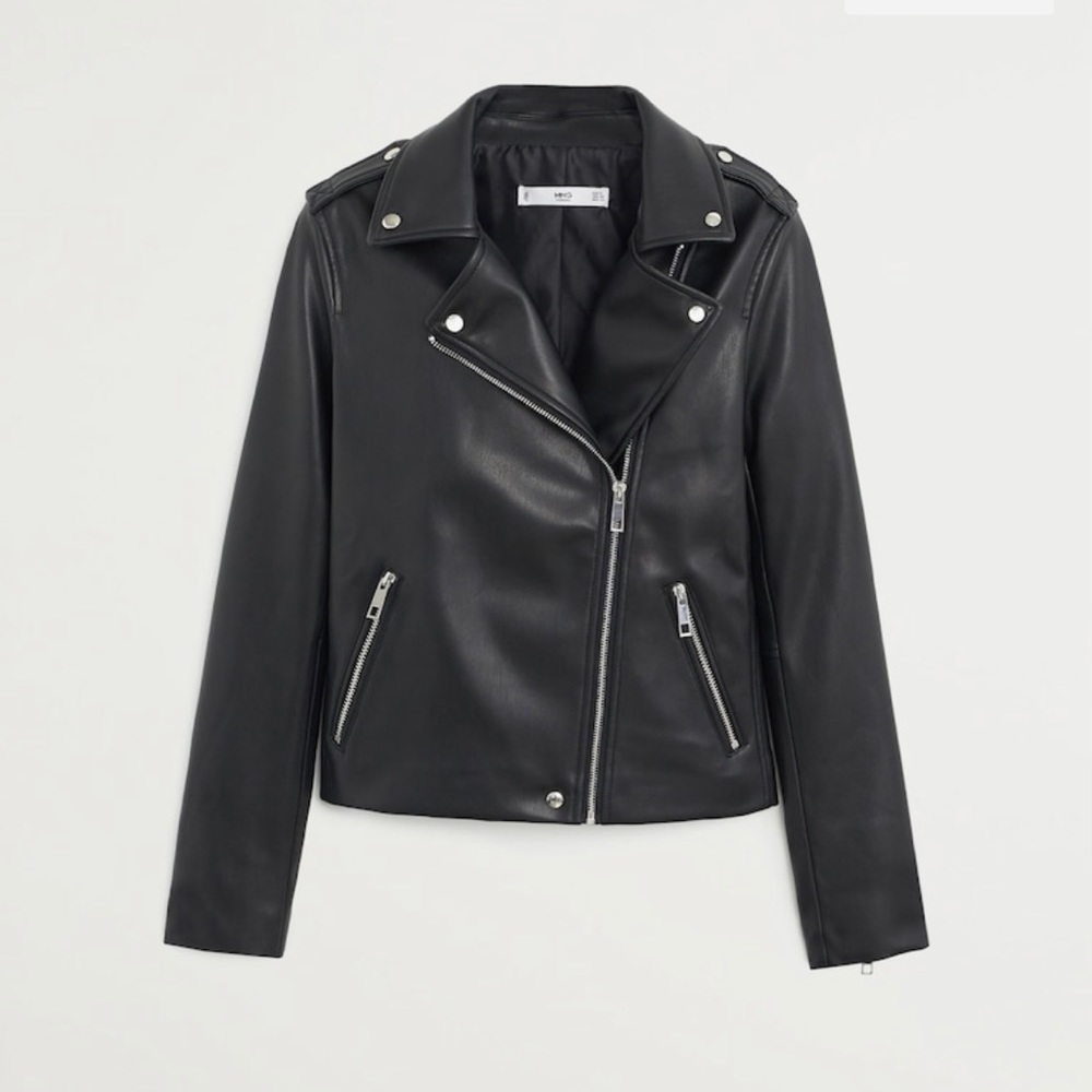 MANGO Zipped Biker Jacket